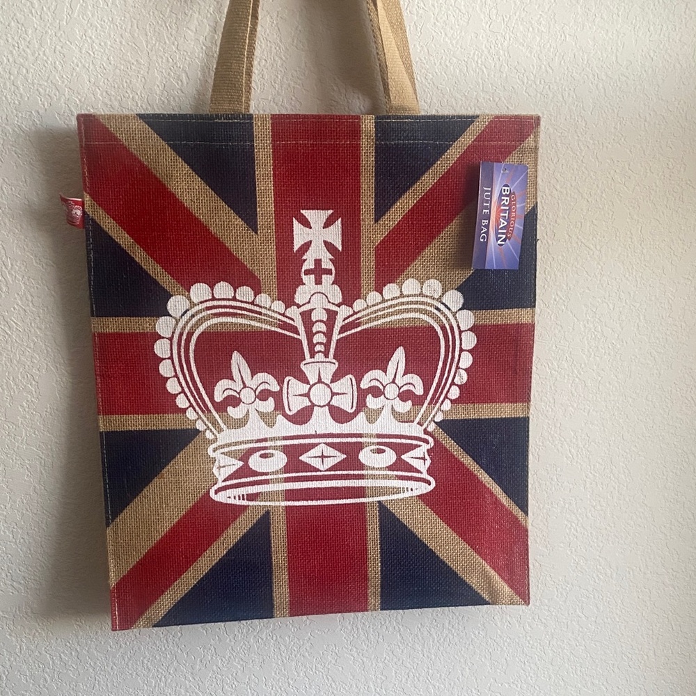 Union Jack Tote Bag with Crown Design